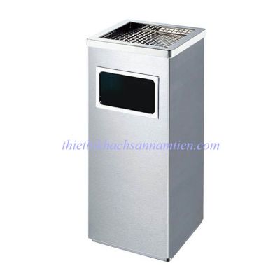 Thùng Rác Inox Gạt Tàn Hình Vuông NT0103009