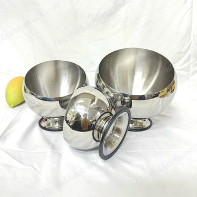 Tô Inox Quả Cầu Nghiêng Kiểu Hàn Quốc Kèm Đế NT0416007