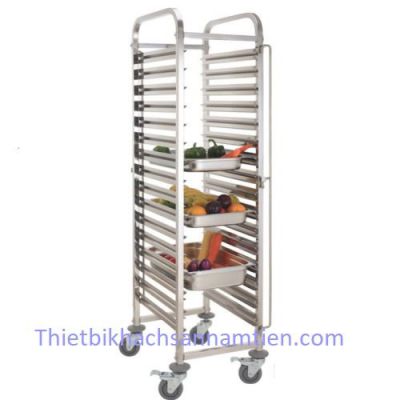 Xe Đẩy Khay Nhà Hàng Inox 15 Ngăn NT0716003