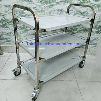 Xe Đẩy Thức Ăn 3 Tầng Inox