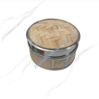 Xửng Tre Hấp Dimsum Viền Inox Size 14cm NT0317009