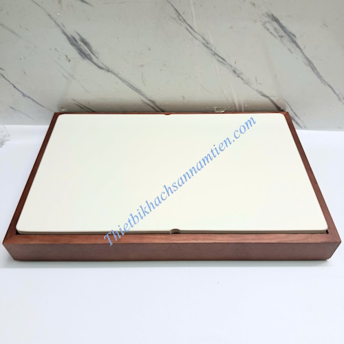 Thớt Gỗ Khay Sứ Nắp PC Trưng Bày Thức Ăn Buffet Chữ Nhật NT0309128