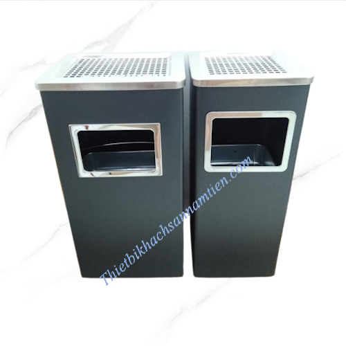 thùng rác gạt tàn sắt sơn