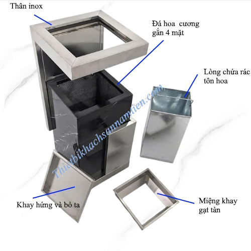Thùng Rác Đá Hoa Cương Có Gạt Tàn NT0102038