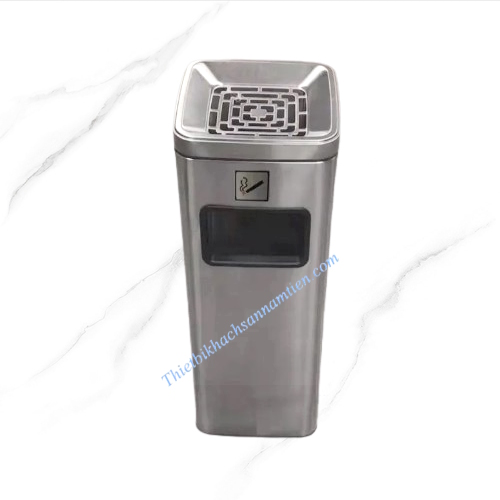 Thùng Rác Inox Gạt Tàn Chữ Nhật Cao Cấp NT0103073