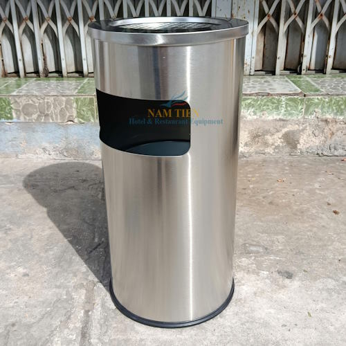 Thùng Rác Inox Tròn - Thùng Rác Gạt Tàn NTNT0103069