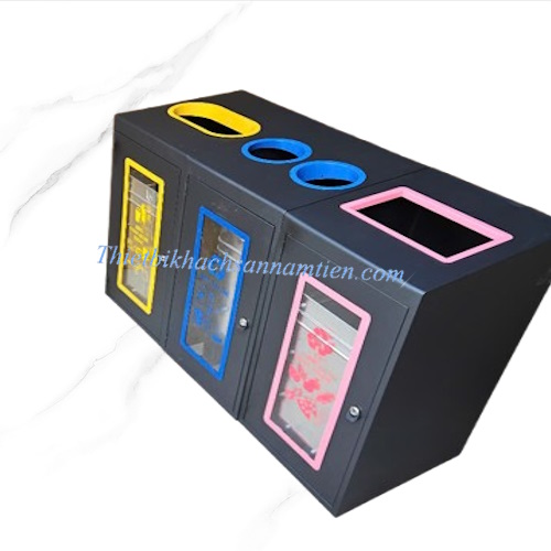 Thùng Rác Ngoài Trời 3 Ngăn Phân Loại Rác NT0104106