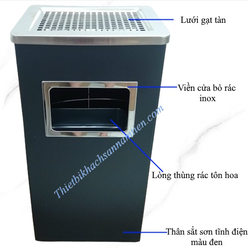 thùng rác gạt tàn sắt sơn