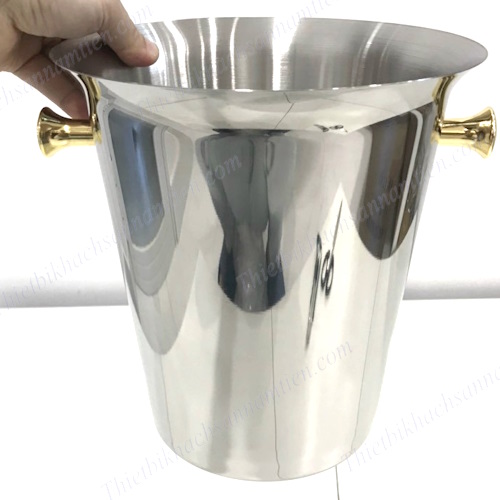 Xô Đá Inox Núm Vàng NT0601037