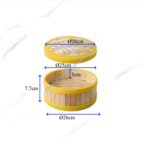 Xửng Tre Hấp Dimsum Viền Nhựa Size 26cm NT0317008