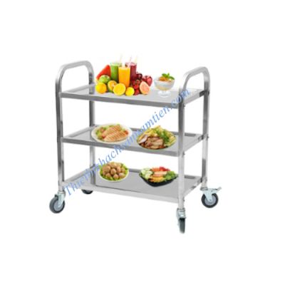 Mẫu Xe Đẩy Thức Ăn Inox 2 Tầng, 3 Tầng Phục Vụ Nhà Hàng, Khách Sạn